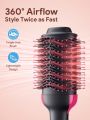 Teckwe Hair Dryer Brush,Electric Hair Comb,Hair Straightening Comb,3 In 1 Electric Hot Air Brush,Anti Frizz Salon Blow Dryer Brush & Volumizer For Curling Straightening & Styling For Home Women Men 1.8M Line Length - US Plug