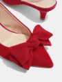 Everyday Collection Bow Decor Point Toe Slingback Pumps