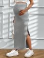 SHEIN Maternity Ribbed Split Hem Skirt
