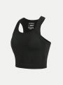 SHEIN Teen Girls' Seamless Knitted Athletic Vest