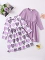 SHEIN Kids HYPEME Toddler Girls' Elegant Long Sleeve Dress