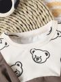 Baby Boy Cute Bear Printed Short Sleeve Romper