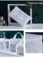 Eva Waterproof Cosmetic Bag Square Portable Large Capacity Semi-transparent Toiletry Bag Travel Matte Makeup Organizer Swimming Bag