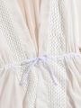 Tween Girls' Drawstring Waist Perspective Kimono Dress
