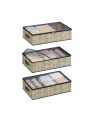 3 Packs Clothes Organizer with Sock Organizer, Clothing Organizers And Storage, Window with Transparency, Two-way Zipper Can be Used as Under Bed Storage Containers Underwear Organizer, Black