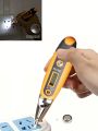 1pc Digital Voltage Circuit Tester Pen, Ac/dc Voltage Detector With Led Light And Smart Induction Probe, For Home Repair And Testing, 12v-220v