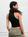 Street Sport Women's Zipper Half Placket Sports Vest