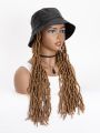Ombre Faux Locs Braided Synthetic Wig Braiding Braids Hair Extensions With Summer Foldable Bucket Hat
