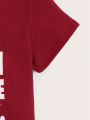 SHEIN Kids EVRYDAY Young Boy's Casual Slogan Printed T-Shirt