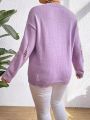 SHEIN SXY Women's Plus Size Oversized Skeleton Pattern Drop Shoulder Sweater Pullover