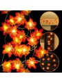 1 Pack Thanksgiving Maple Leaf String Lights Decorations 10/20/40/80 LED Fall Leaves For Home Indoor Outdoor Party Gift Decor