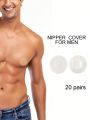 20pairs Men's Sports Non-woven Fabric Nipple Covers, White
