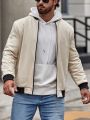 SHEIN Manfinity Homme Men Zip Up Bomber Jacket Without Hoodie