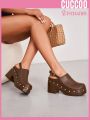 Cuccoo Destination Collection Fashionable Chunky Heel Single Shoes For Versatile Matching