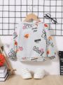 SHEIN Baby Boy Casual Round Neck Pullover Sweatshirt With Letter Print