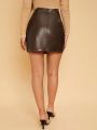 SHEIN SXY High Waist PU Leather Skirt
