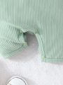 2pcs/Set Baby Boy Casual Color-Block Romper Shorts With Pocket