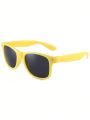 1pair Fashionable Yellow Sunglasses, Unisex