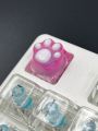 1pc Cute Translucent Anti-scratch Abs Resin Cat Claw Keycap For Mechanical Keyboard