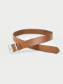 1pc Student Square Buckle Belt, Versatile Fashion Accessory Suitable For Daily Wear, Children's Belt