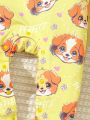 Baby Girls' Cute Puppy Printed 3pcs Romper Set