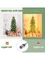 Gymax 6 ft Pre-lit Pencil Christmas Tree Hinged Fir Tree Holiday Decor w/ LED Lights