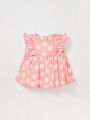 Cozy Cub Baby Girl Daisy Floral Print Ruffle Trim Button Front Peplum Top