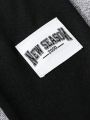 SHEIN Kids EVRYDAY Girls' (big) Round Neck Printed Sweatshirt With Skinny Long Pants Two Piece Set