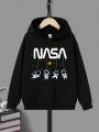 Boys' Cartoon Patterned Long Sleeve Hooded Sweatshirt For Leisure Time, Autumn And Winter
