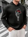 Manfinity LEGND Men's Plus Size Loose Fit Hoodie With Playing Card Print
