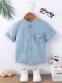 Young Boy'S Casual & Cozy Rolled-Sleeve Shirt With Pocket