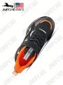 JMFCHI Kids Running Shoes Lightweight Breathable Boys and Girls Athletic Shoes Black and Orange for Little Kids/Toddler
