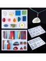83Pcs Silicone Resin Mold Silicone Jewelry Earring Molds Epoxy Resin Molds DIY Craft Tools Set for Beginners Adults Kids for Jewelry Pendant Necklace Ornament Keychain