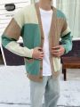 Manfinity Men's Cable Knitted Colorblock Button Front Cardigan