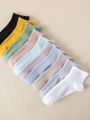 10pairs Simple Solid Socks