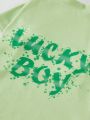PETSIN Green Printed Pet T-Shirt, Luckyboy St. Patrick's Day Cat/Dog Unisex T-Shirt