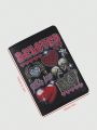 Studio Chunk Heart & Skull Design Multifunctional Black Passport Holder With Card Slot