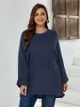 EMERY ROSE Plus Size Women's Oversized Long Sleeve Sweater