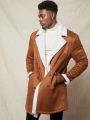 SHEIN Men Double Breasted Teddy Lined Coat