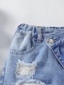 Tween Girls' Ripped Denim Shorts