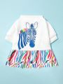 PETSIN 1pc Cute Zebra Print Pet Skirt