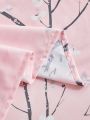 Flower Print Flat Sheet, Pink Fabric Bed Sheet, For All Season