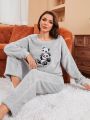 Women's Cartoon Panda Pattern Pyjamas Set