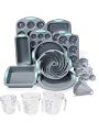 To encounter 30 in 1 Silicone Baking Set - 10 Silicone Baking Cake Pan, Silicone Cake Molds, Baking Sheet, Donut Pan, Silicone Muffin Pan with Measuring Cups and Spoons Set