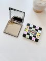 themindfulbutterflyy Face Checkerboard Pattern Folding Square Mirror