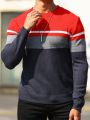 Manfinity Homme Men's Colorblock Long Sleeve Pullover Sweater