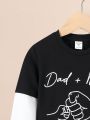 SHEIN Kids EVRYDAY Young Boy Hand & Letter Graphic 2 In 1 Tee