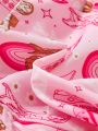 Baby Girls' Summer Denim Boots & Floral Print Ruffled Bodysuit