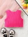 Baby Girl'S Pink Basic Vest Top, Cool & Fashionable