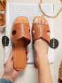Women's Fashion Solid Color Plus Size Flat Sandals